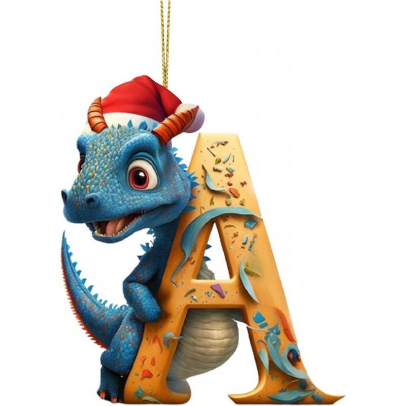 

Dinosaur Baby Cartoon Christmas Ornament Acrylic Flat Home Item Decoration 1