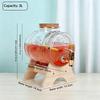Glass Beverage Dispenser With Wooden Stand Tap Cork Stopper Transparent Wine Storage Jar For Home Party Drink Juice Container