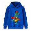Kids Boys Girls Hoodie, Cool Cartoon Crocodile Surfer Wave Riders Pattern Pullover Hooded Sweatshirt, Casual Long Sleeve Lightweight Top for Daily Hol