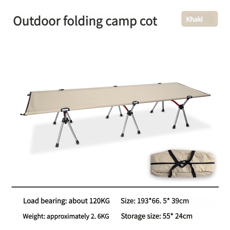 Höhenverstellbares Campingbett Ultraleichtes Aluminium Klappbett Kompakt Tragbar Oxford-Gewebe für Büro Nickerchen Reisen Robuste Unterstützung