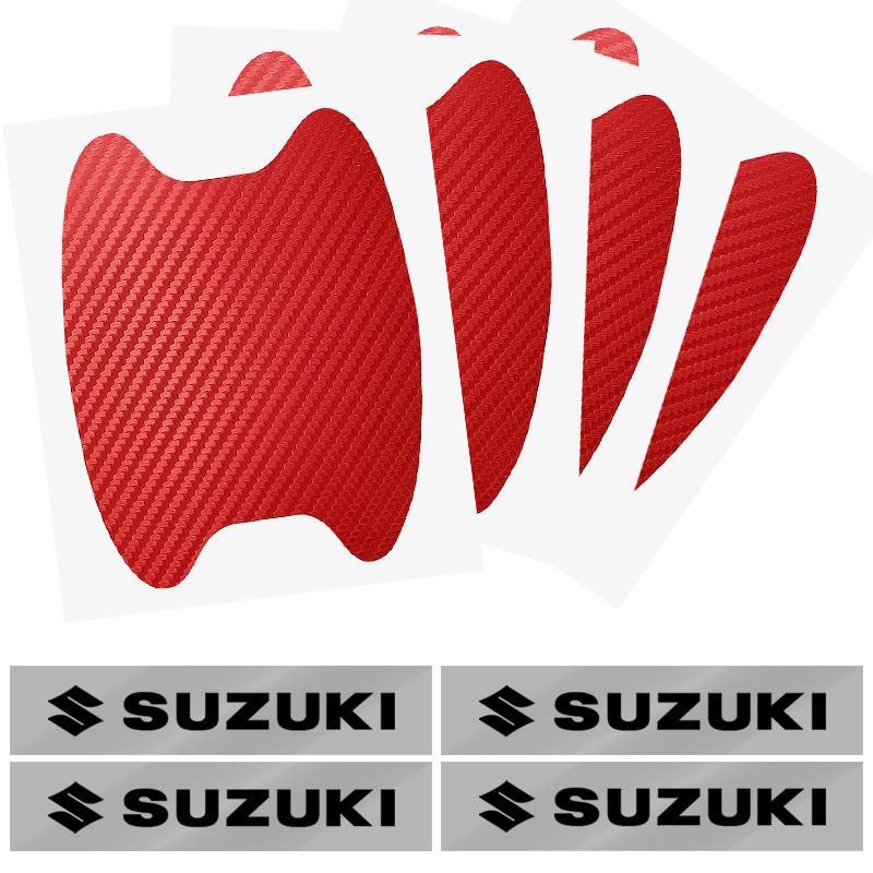 8pc Car Door Sticker Carbon Fiber Scratches Auto Handle Protection Film For Suzuki Jimny GW250 Samurai Vitara Swift Baleno SX4 Ignis Alto Splash Swace