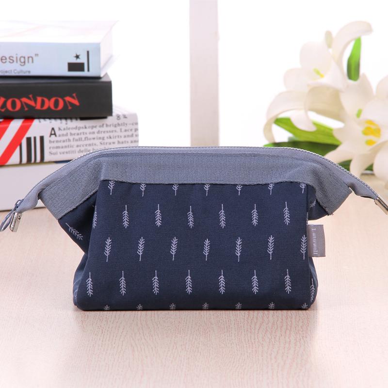 Canvas Waterproof Makeup Bag Small Size Portable Makeup Bag Travel Portable Makeup Bag Simple and Large Capacity Storage Bag