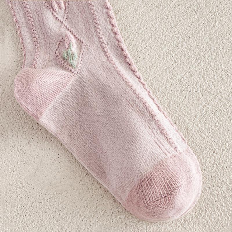 Girls Printed Tulips Pantyhose Fashion Kids Cotton Tights Baby Girl Uniform Leggings Children Knitting Cute Sweet Pants Clothing