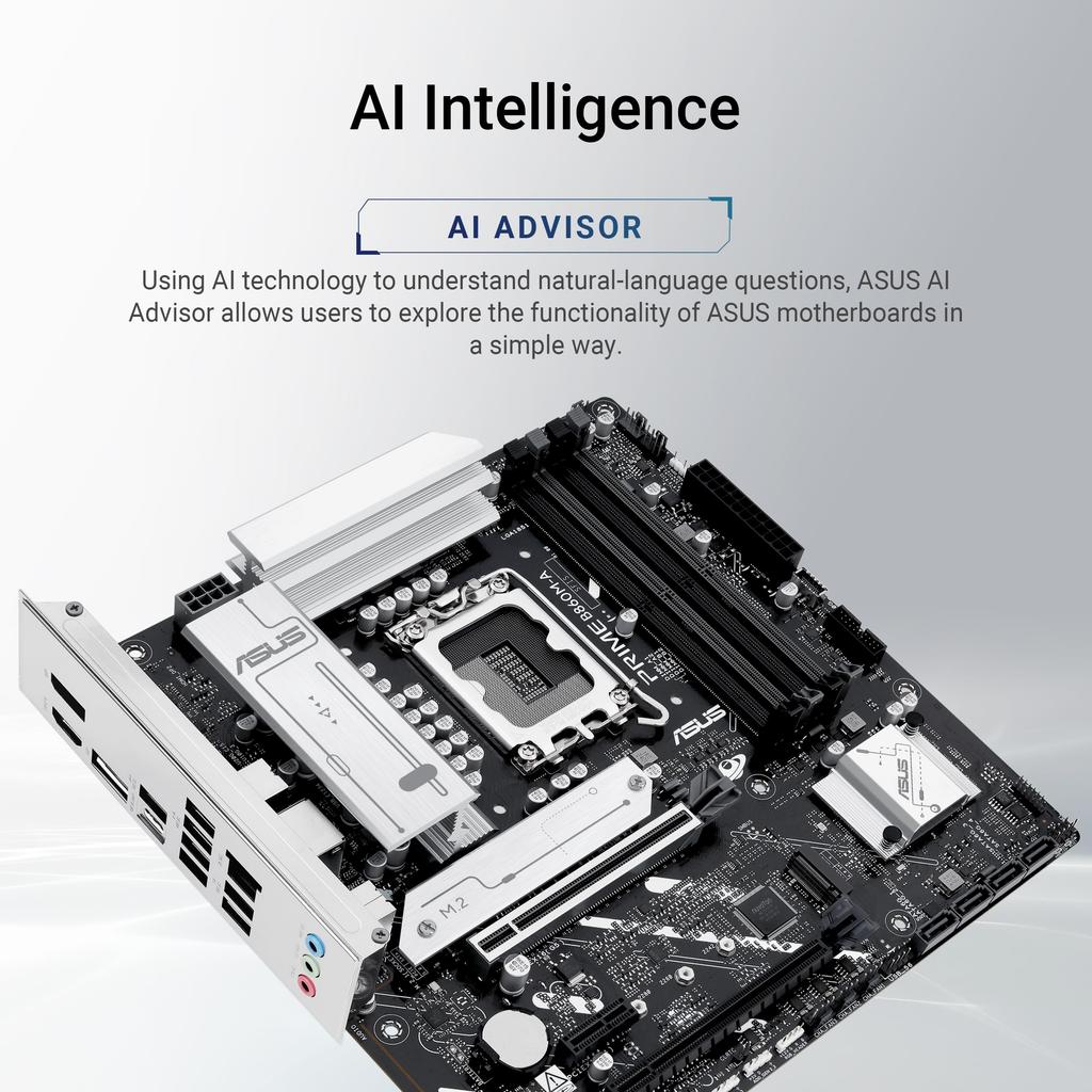 ASUS Motherboard with Intel Core Ultra Processors and mATX Chipset for Compatible with Intel B860M-A-CSM (Series 2) LGA1851, CPUs.