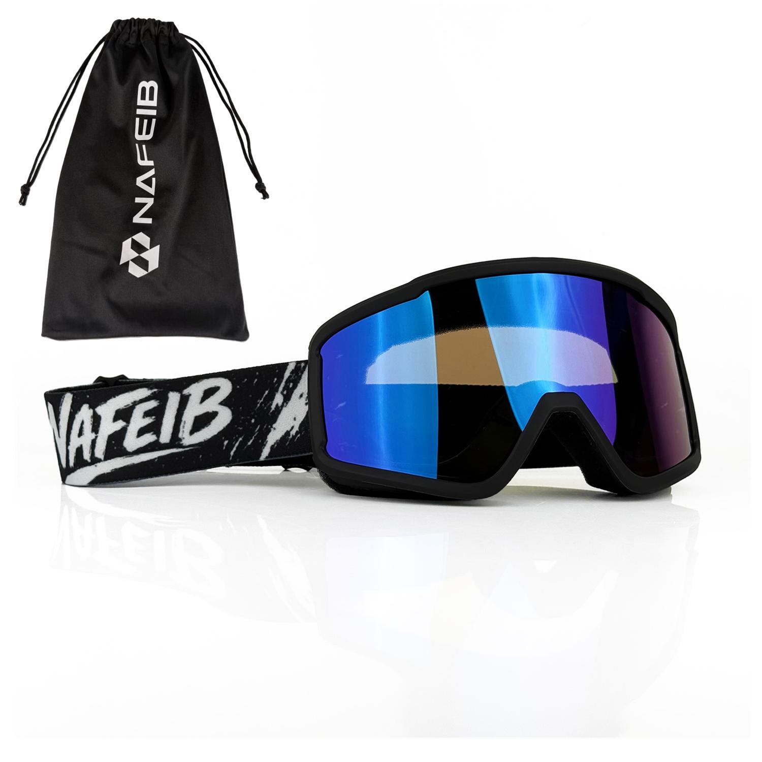 

NAFEIB MX Goggles Wide Vision Adjustable Strap Motocross Eyewear with Carry Pouch for Motorcycle Riding Skiing Cycling