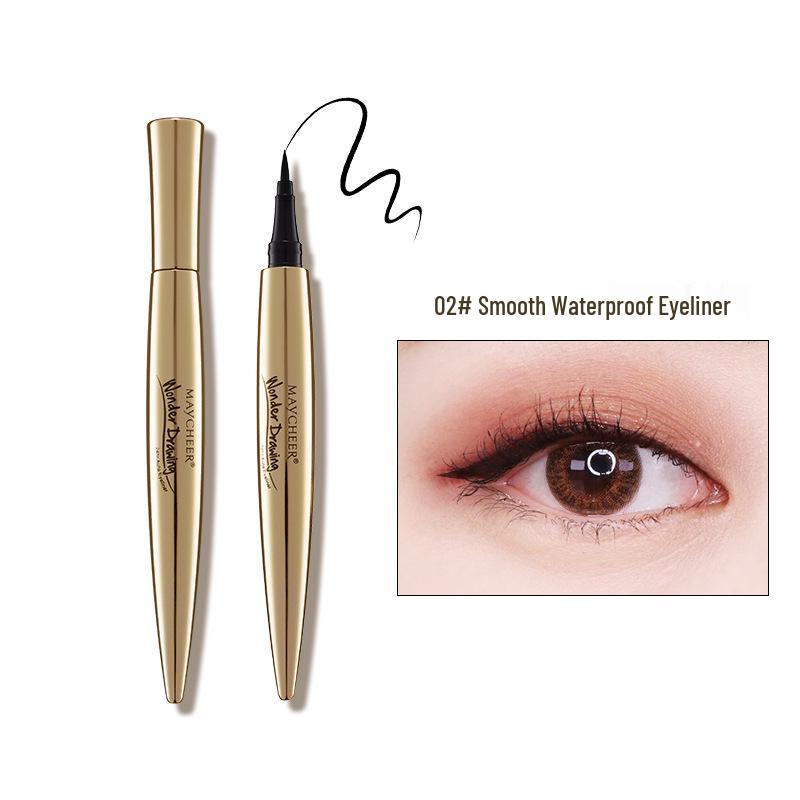 Mei Qian Er Beginner Waterproof Eyeliner Pen - Smudge-Proof, Ultra-Fine Tip for Big Eyes