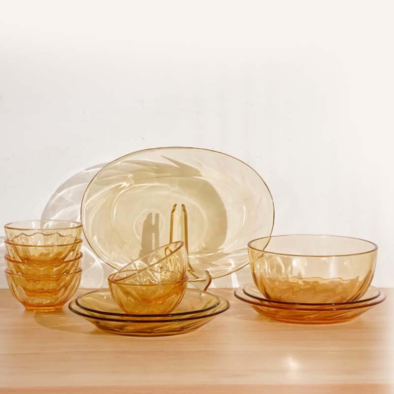 GLASSLOCK Jingxuan 12-Piece High Borosilicate Glass Dinnerware Set