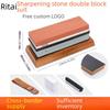 Expert Kitchen Knife Sharpener: Double-Sided White Corundum Stone with Cloth.