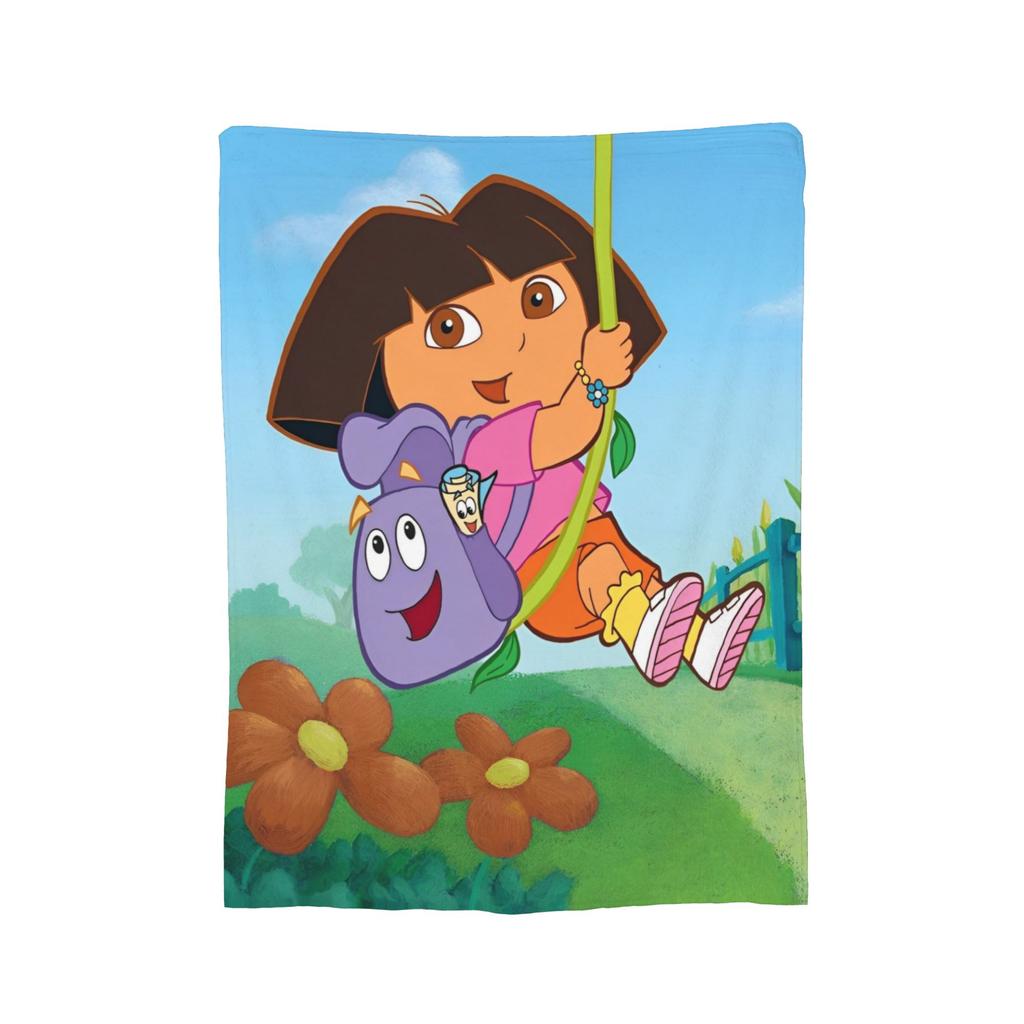 D-Doras der Entdecker Cartoon-Decke Fleece Sommer Klimaanlage Multifunktionale warme Überwurfdecke für Sofa, Auto, Bettdecke