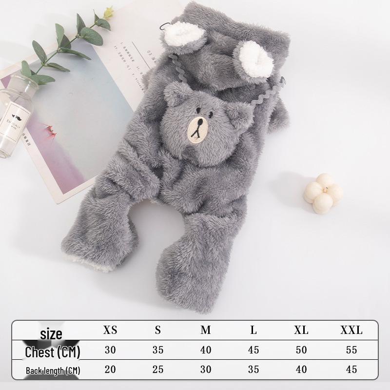 Clothes Pet Autumn Thick Velvet For Small Dogs Cats Corgi Teddy Pomeranian