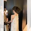 Retro Temperament Vacation Style Sleeveless Baggy Neck Dress Women's Summertime New Long Dress