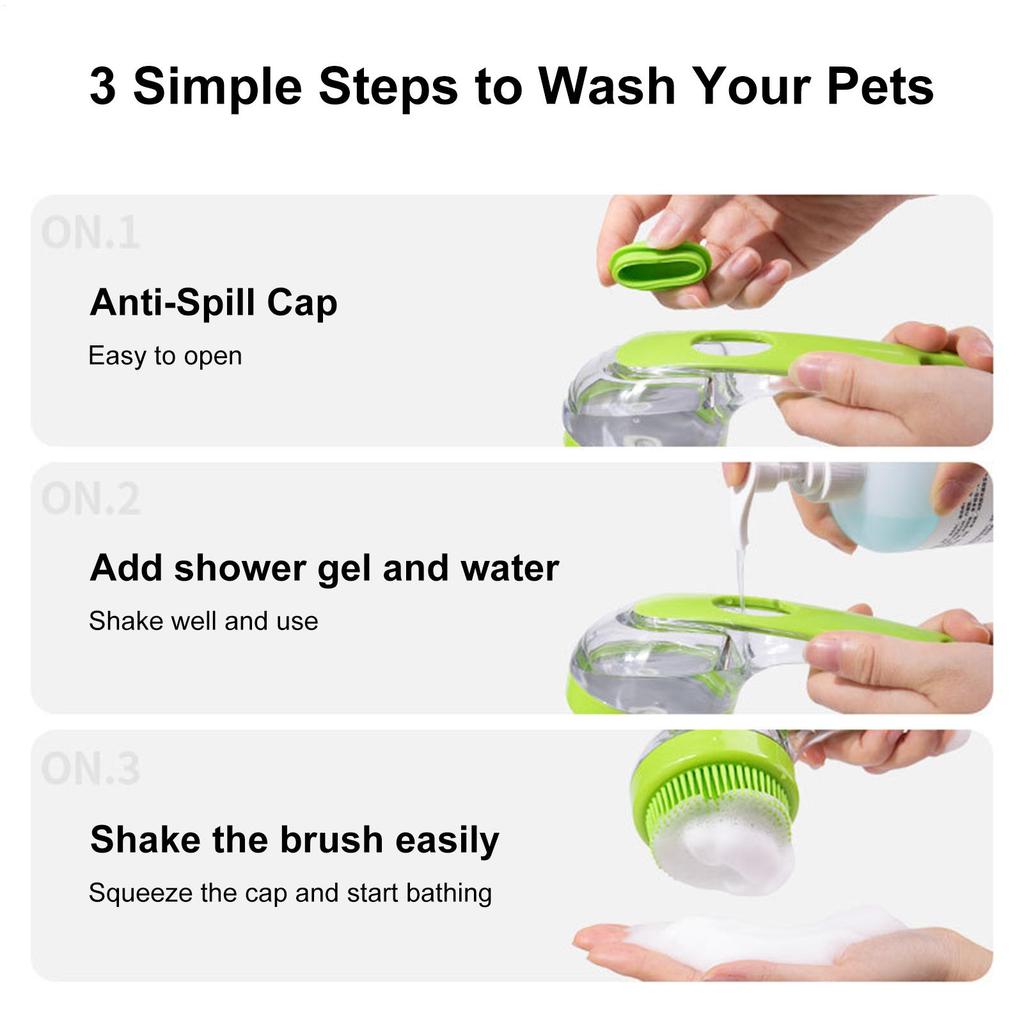 Long Handle Dog Cleaning Brush Soft Silicone Pet Bathing Brush Pet Grooming Comb for Cats Dogs Cat Massage Brush Pet Supplies