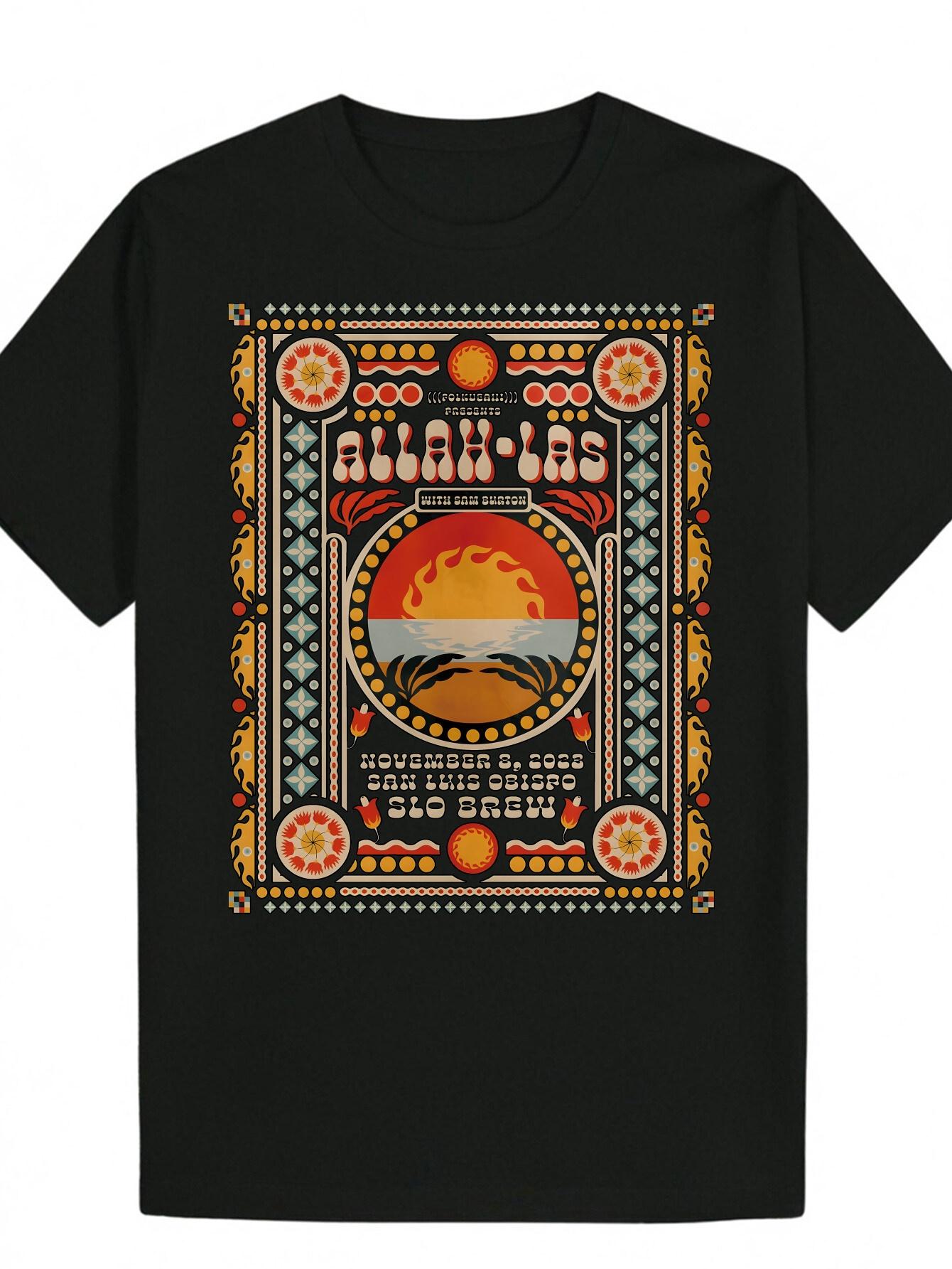Graphic T-shirt - Black Vibrant Geometric Print S