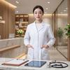 Unisex White Lab Coat Long Sleeve Doctor Nurse Uniform Hospital Chemistry University Workwear