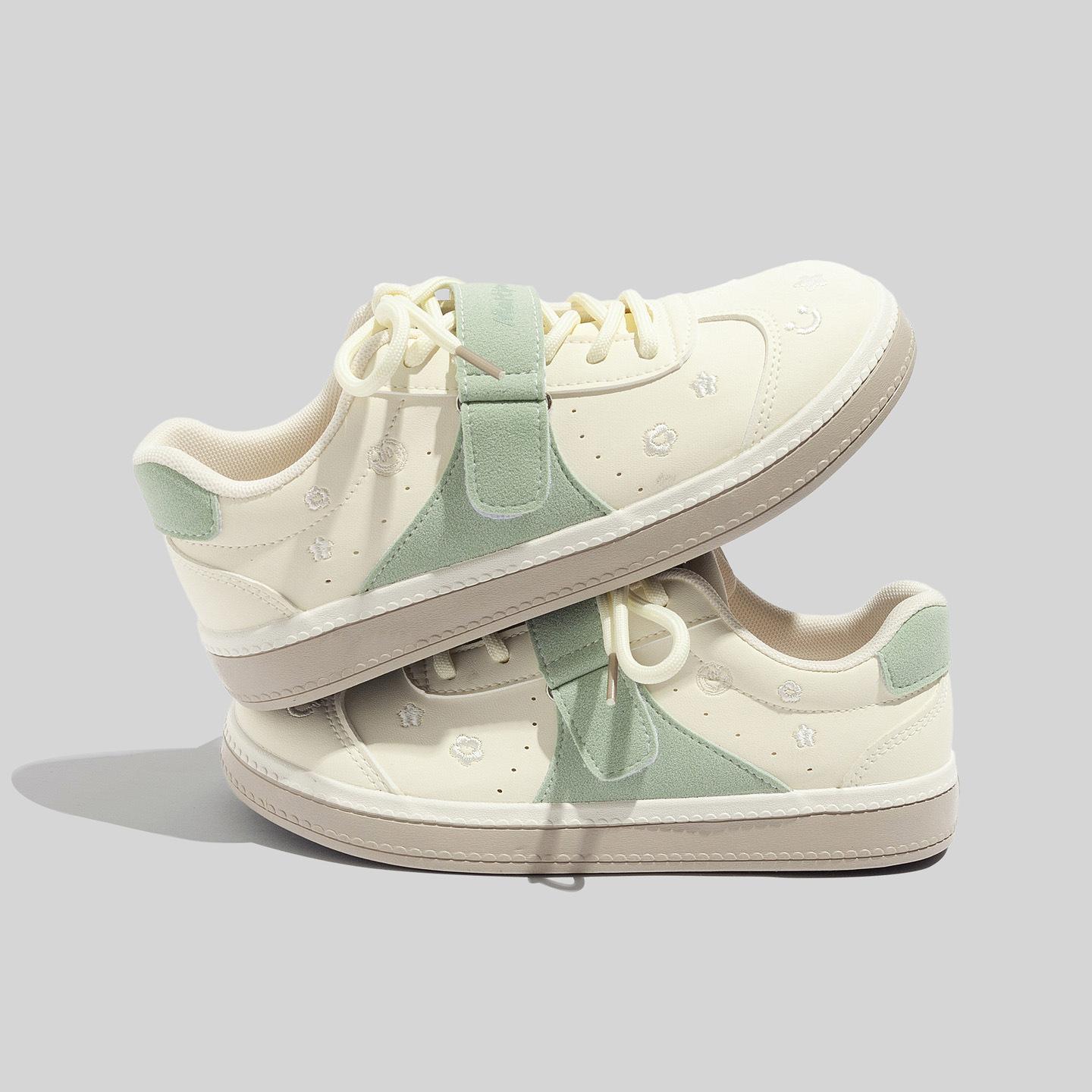 Красивые повседневные кеды весна новый кожаная поверхность немецкие тренировочные плоская подошва легкие 35