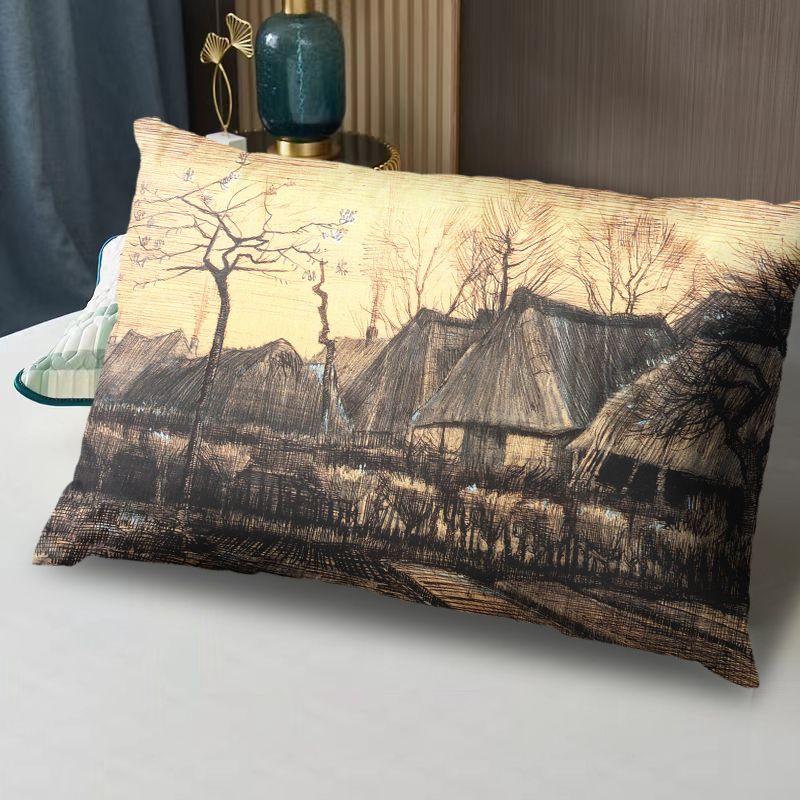 Van Gogh Oil Painting Pillow, Comfortable for Student Dormitory and Home, Single-Sided Customizable Pillow Core and Case