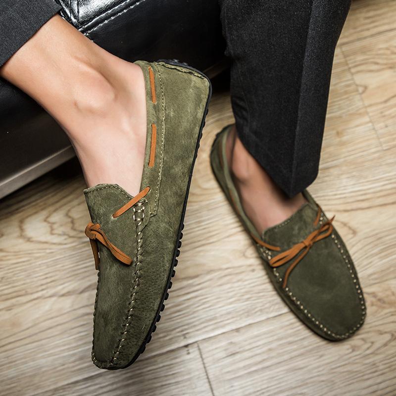 Fashion Brand Mens Casual Shoes Fashion Suede Leather Moccasins For Men Classic Slip On Loafers Men Soft Driving Flats Plus Size 49