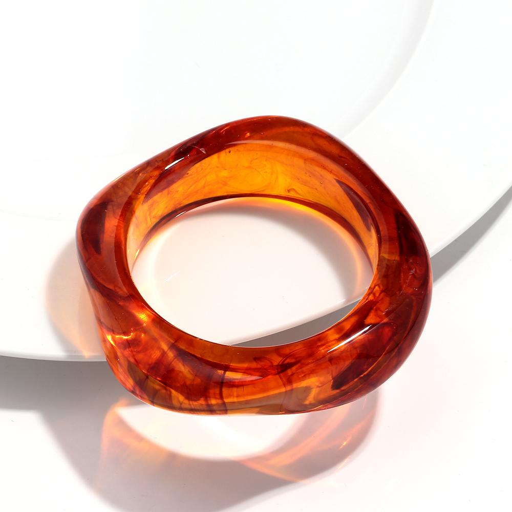 Boho Brown Irregular Acrylic Resin Chunky Bangles for Women on Hand Goth Geometric Charm Bracelets Couple Jewelry Gift
