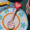 Deulkkot Ceramic Pink Heart Stripe Spoon