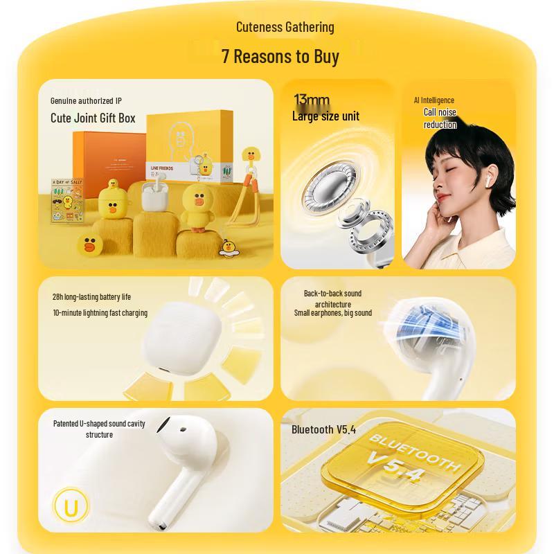 EDIFIER LINE FRIENDS Wireless Bluetooth In-Ear Headphones