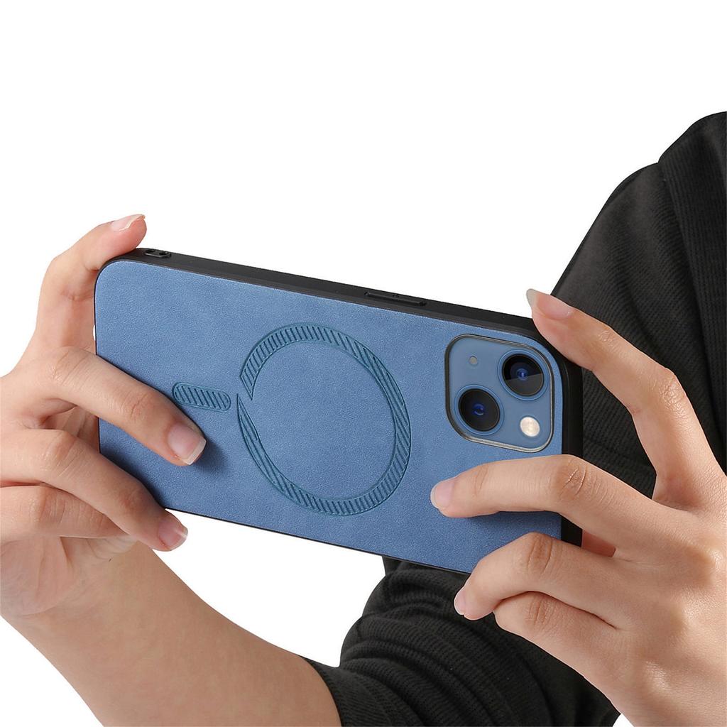 Für iPhone 15 Plus Leder Rückseite Hülle Kompatibel mit MagSafe Hautgefühl Handyhülle