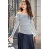 Mokana Damen Elegantes Langarm-Strickoberteil MKNJD3763
