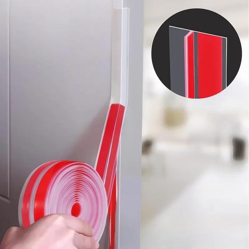 High quality silicone T-shaped windproof sealing strip, suitable for door and glass gaps - transparent,durable,and easy to stick