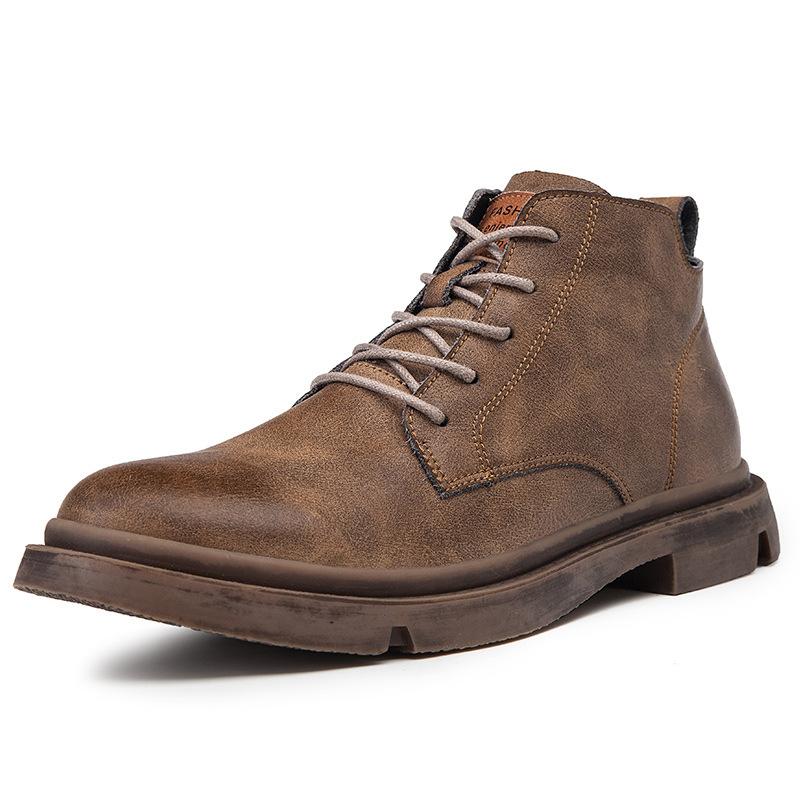 New Martin boots men's shoes spring and autumn boots medium top men's boots British high top short boots casual tooling shoes