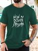 Unisex Light Blue Crew Neck Short Sleeve Tee Non Mi Dovete Stressare Italian Grunge Text Soft Cotton Male Daily Casual Summer Tops