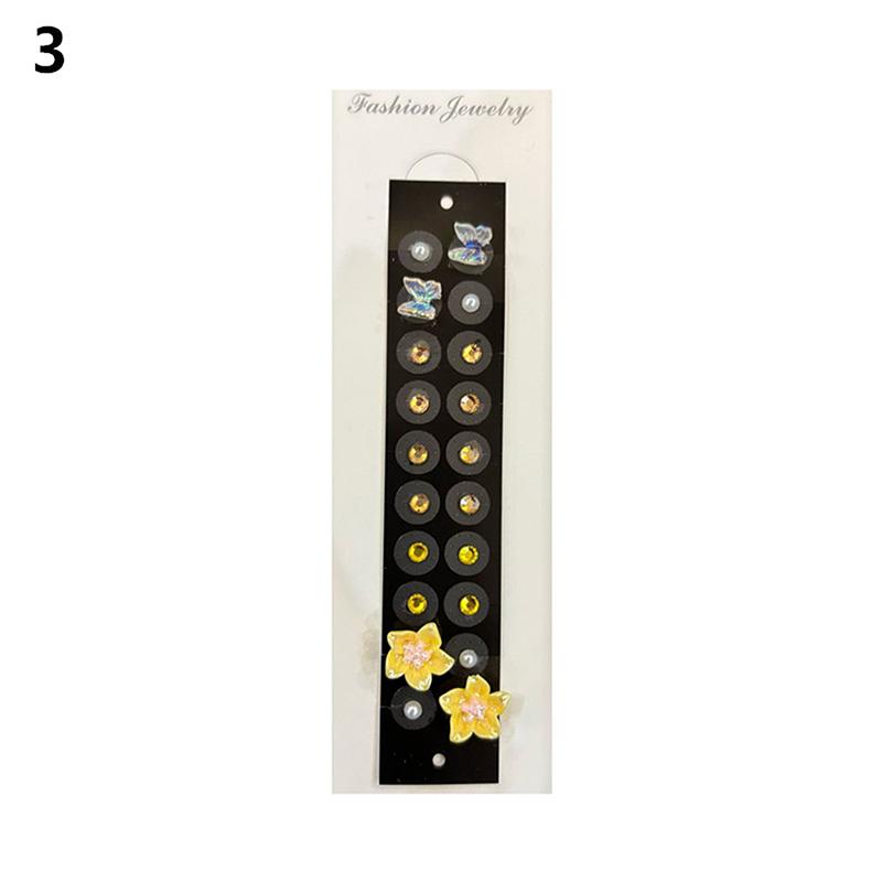 20 Patches Butterfly Flower Shape Crystal Ear Seed Acupuncture Auricular Disposable Ear Stickers Massage Therapy Needle Patch