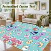 Crystal Velvet Square Rug Custom NameAdventure Time cartoon Pattern Non Slip Home Floor Decor Rug