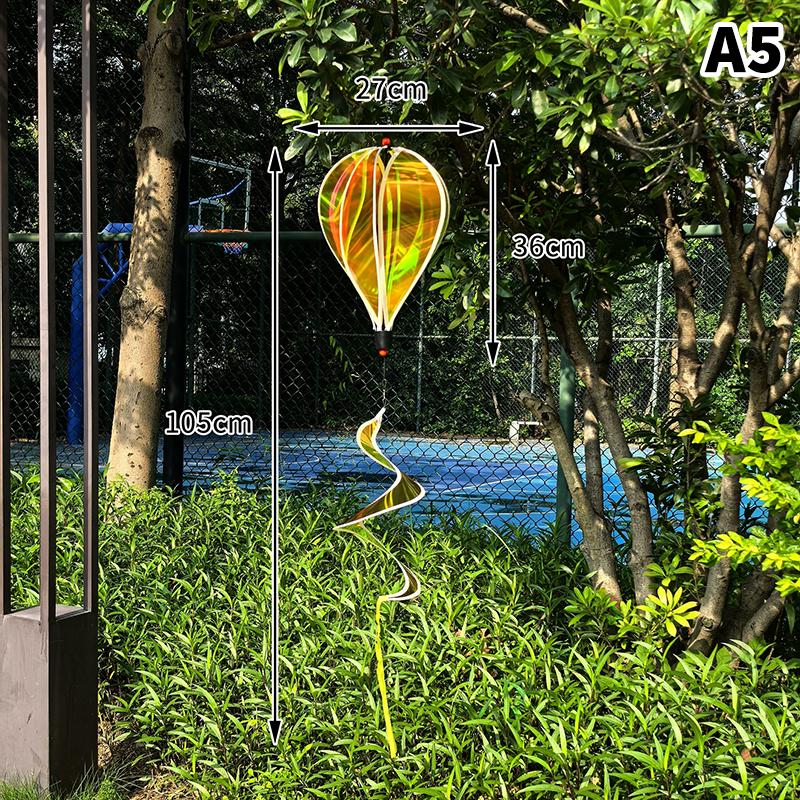Hot Air Balloon Spinners Plastic Color-changing Film Wind Spinner Striped Tie Dye Rainbow Colors Rotating Windmill Pinwheels