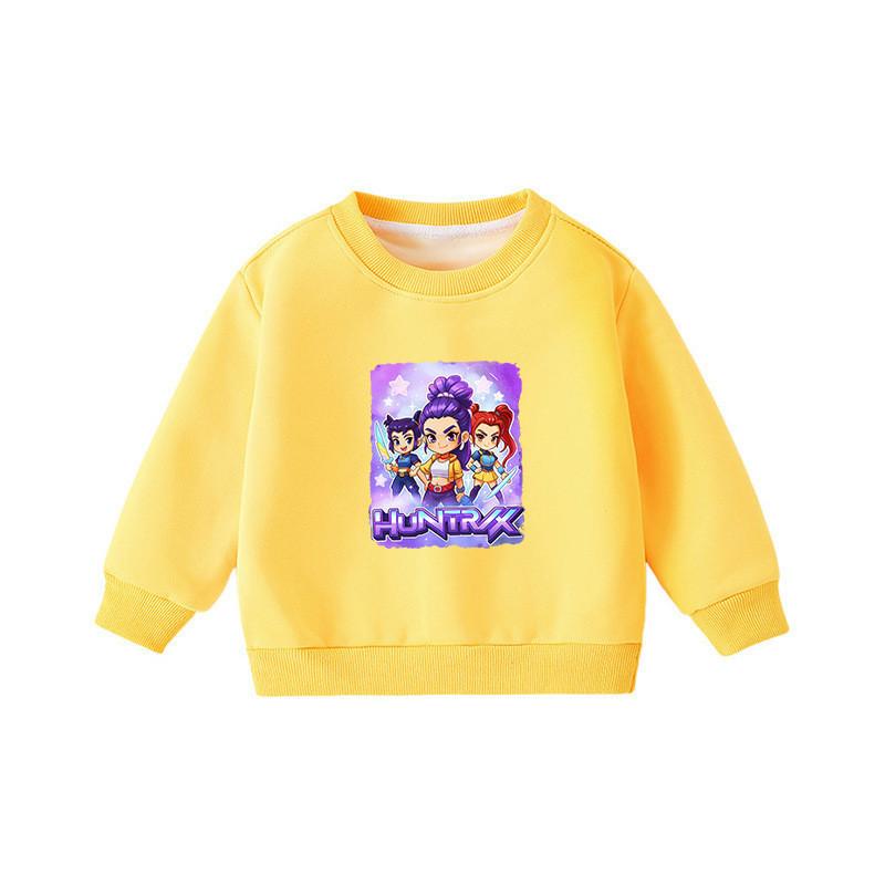 Multi-color Children Girls Kpop Hunters Rumi Zoey Mira Print Long Sleeves Round Neck Sweatshirt