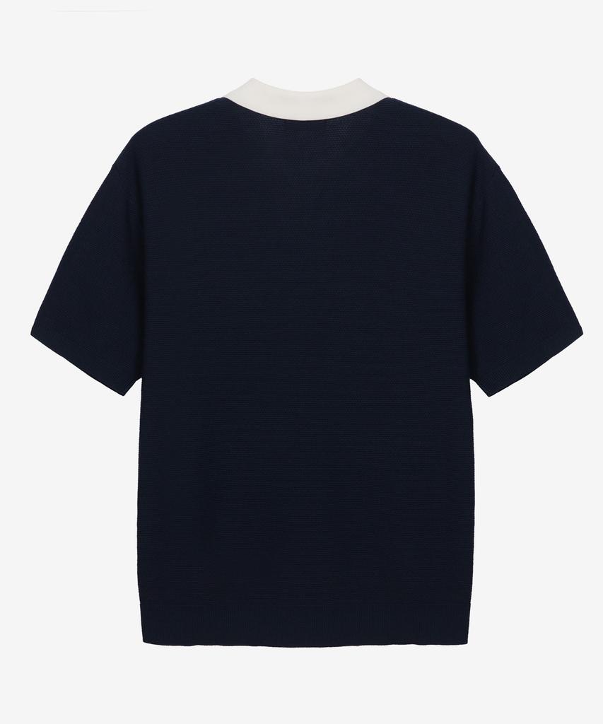 MINDBRIDGE Contrast Collar Short Sleeve Knit - 2 Colors Mykt3101