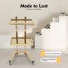 Carrello a 2 ripiani per salone di parrucchiere con ruote, organizer per prodotti di bellezza in acciaio inossidabile color oro, carrello con rotelle per salone, casa, spa