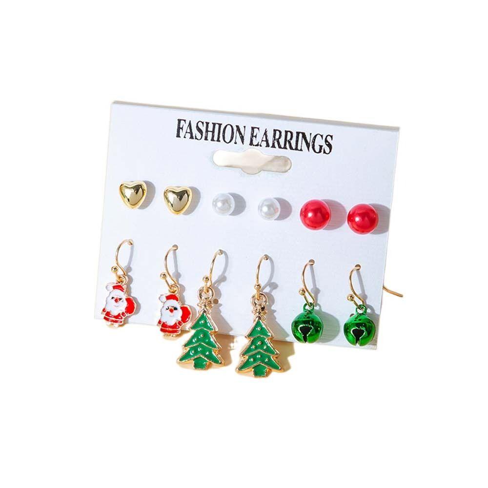 

Ювелирные аксессуары Санта Клаус Женские крючки для ушей Жемчужные серьги-пусеты Подвесные серьги Рождественские серьги A1