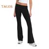 Women Pants Mid-rise Elastic Waist Adjustable Side Drawstring Long Trousers Solid Color Skinny Flared Pants Daily Wear