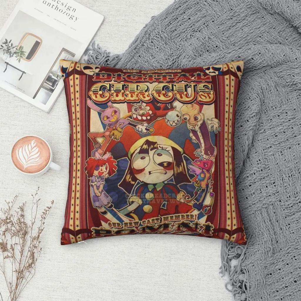 WELCOME TO THE AMAZING DIGITAL CIRCUS Pillowcase Polyester Cushion Cover Decoration Pillow Case Cover Home Square 40X40cm