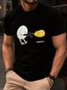 Unisexs Round Neck Tee Funny Egg Fight Cartoon Graphic Print Light Cotton Humor Novelty Street Daily Short Sleeve Casual Top