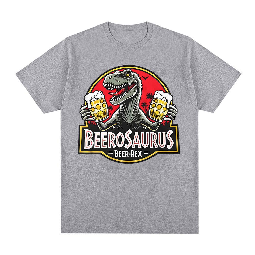 Beerosaurus Lustiger Bier Rex Dinosaurier T-Shirt Herren Damen Kleidung Mode Lässige T-Shirts Kurzarm T-Shirts
