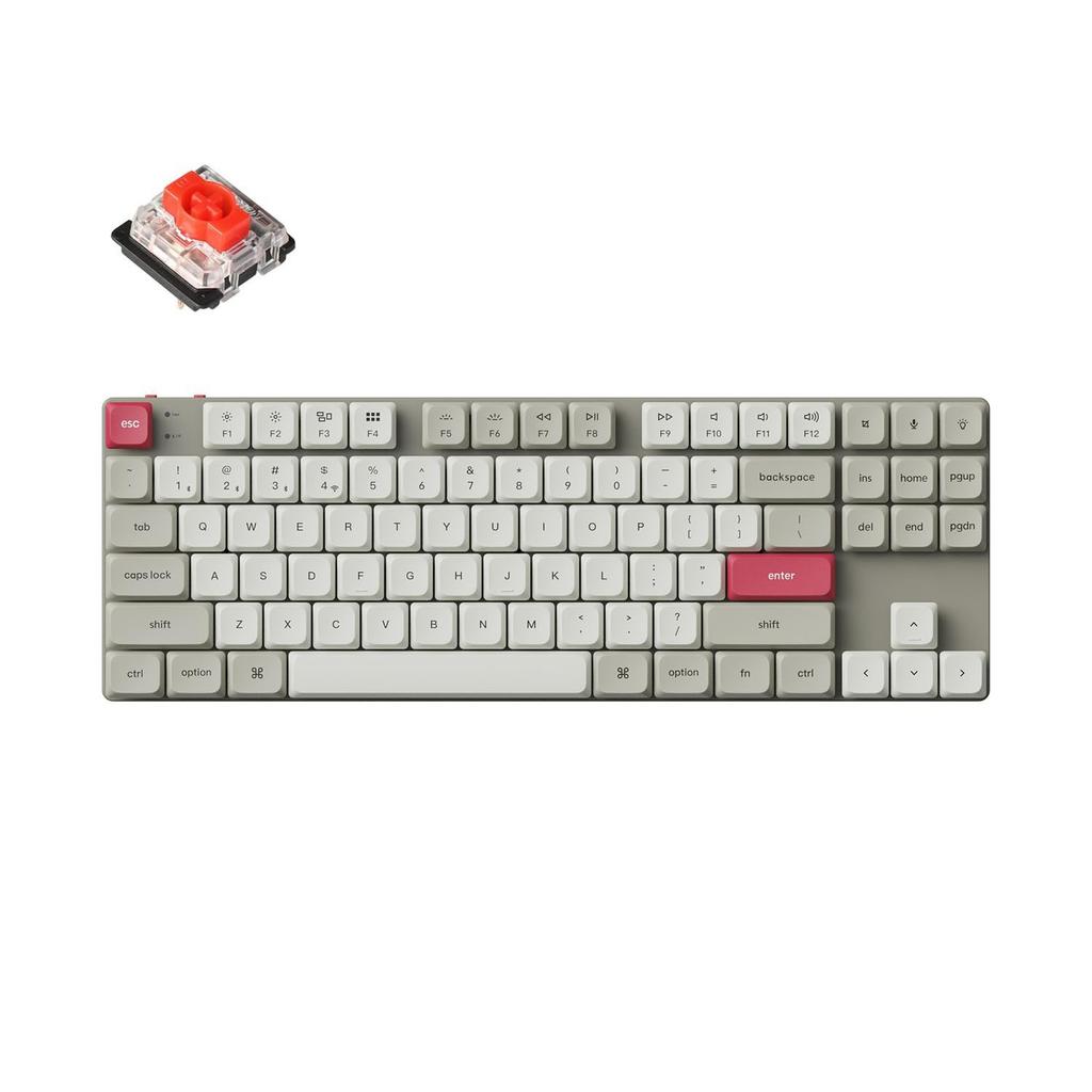 Keychron K1 Max Retro Color QMK Wireless Custom Bluetooth and Wired QMK US White LED Gateron Mechanical PBT Compatible with Mac and Windows Gateron