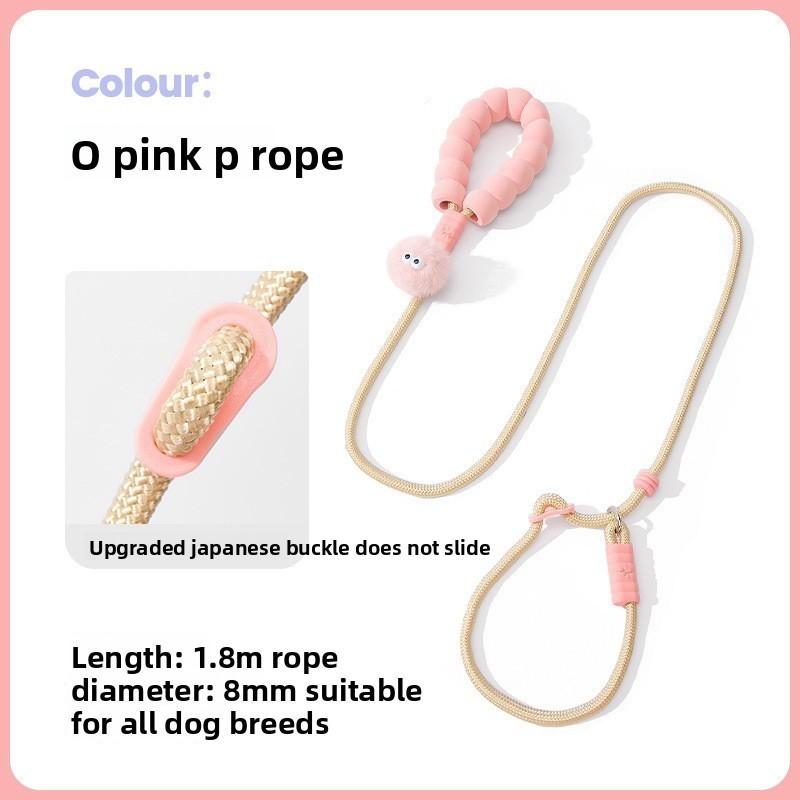 Pet Dog Traction Rope With Leather And Nylon Material For Small Medium Dogs Indoor And Outdoor Use