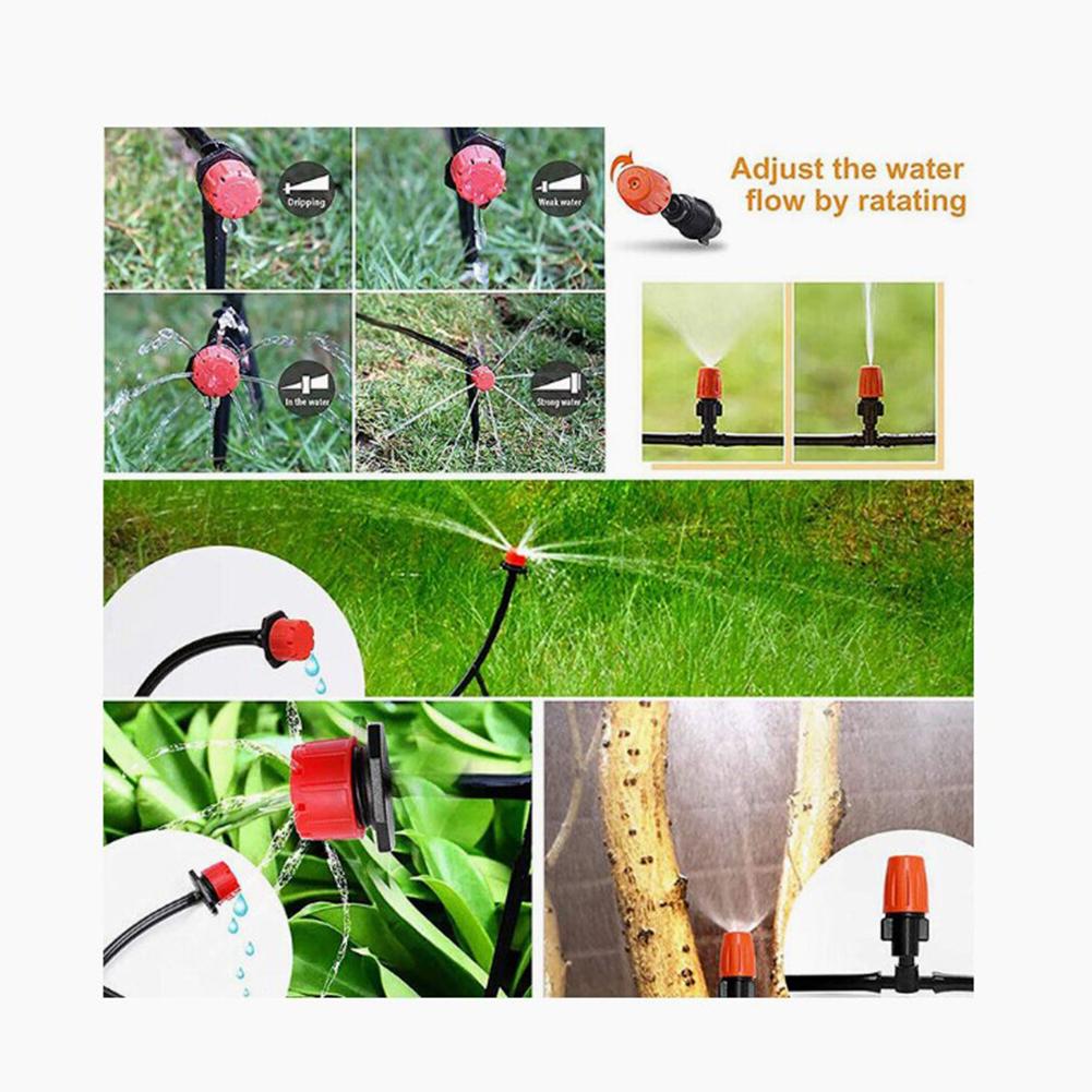 100 Fuß 30 m automatisches Tropfbewässerungssystem-Set, Wasserspar-Timer, Mikro-Sprinkler, Gartenbewässerung für Rasen, Innenhöfe, Gärten