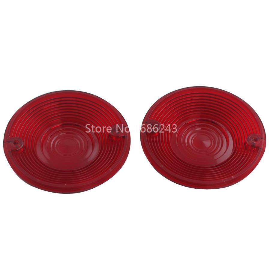 3-1/4" Motorcycle Turn Signal Lamp Cover Red Lens Rings For Harley Davidson Touring Road King FLHRC FLHTK FLSTC FLHTC 1986-2016
