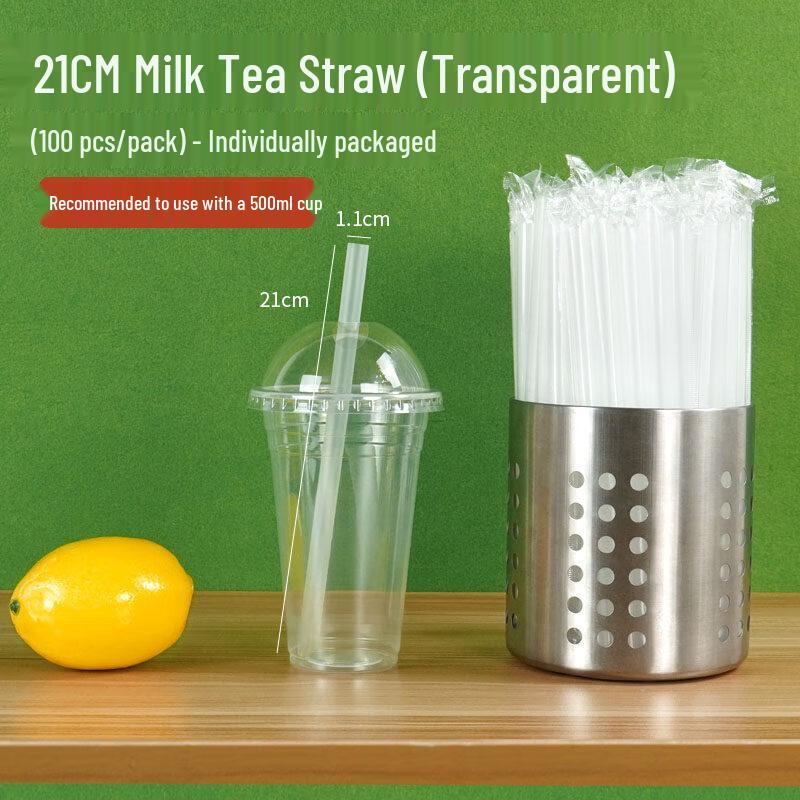 ZISIZ Disposable Plastic Boba Straws