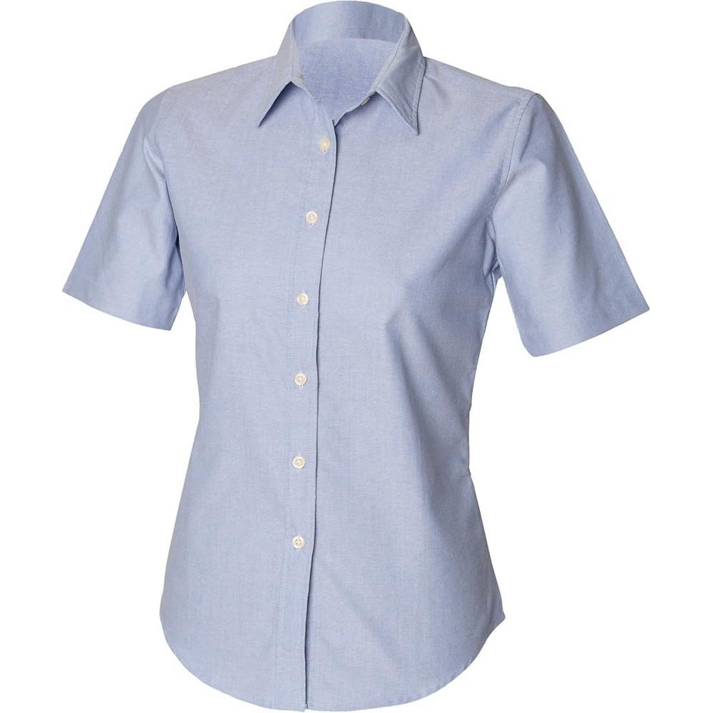 Henbury Womens/Ladies Oxford Classic Short-Sleeved Shirt