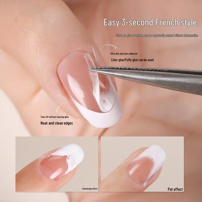 Non-overflow Ultra-Thin French Stickers: Stars, Hearts, Snowflakes, Clover, Double-Layer Nail Art