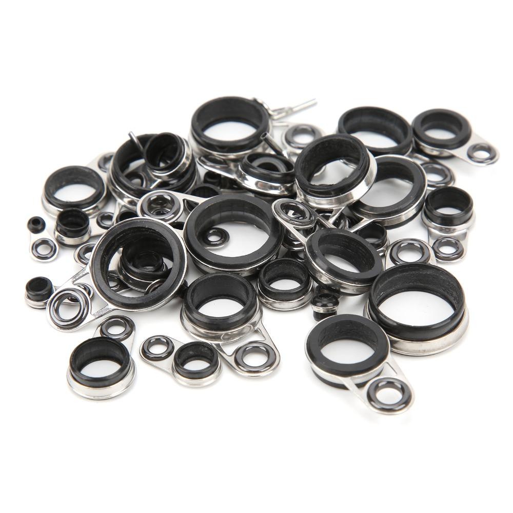 37PCS Multiple Sizes Fishing Rod Guides Stainless Steel Fishing Rod Eyes Ring  Rod Repair