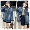 Rolanko Denim Outerwear for and Butterfly Size 140 Girls' Jacket, Spring, Autumn, Winter, Blue, Print,