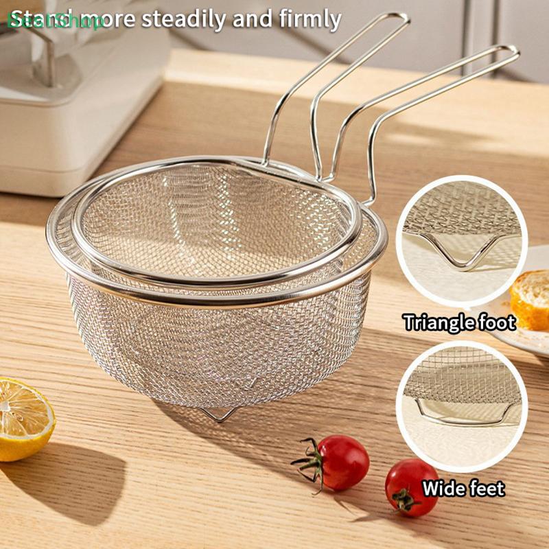 316 Stainless Steel Skimmer Draining Basket,Home Kitchen Noodle Strainer, Fine Mesh Boiling Noodles And Deep-Frying Filter Net